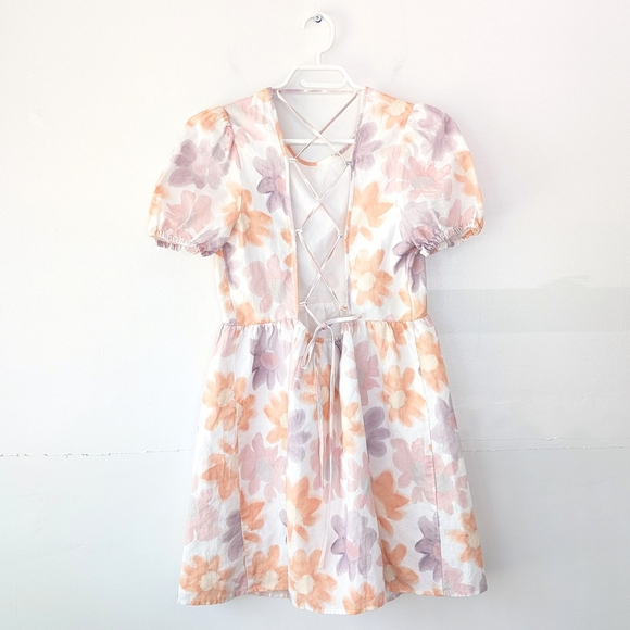 Aritzia Sunday Best Saida Floral Mini Babydoll Dress ~ Size Small - Picture 10 of 16